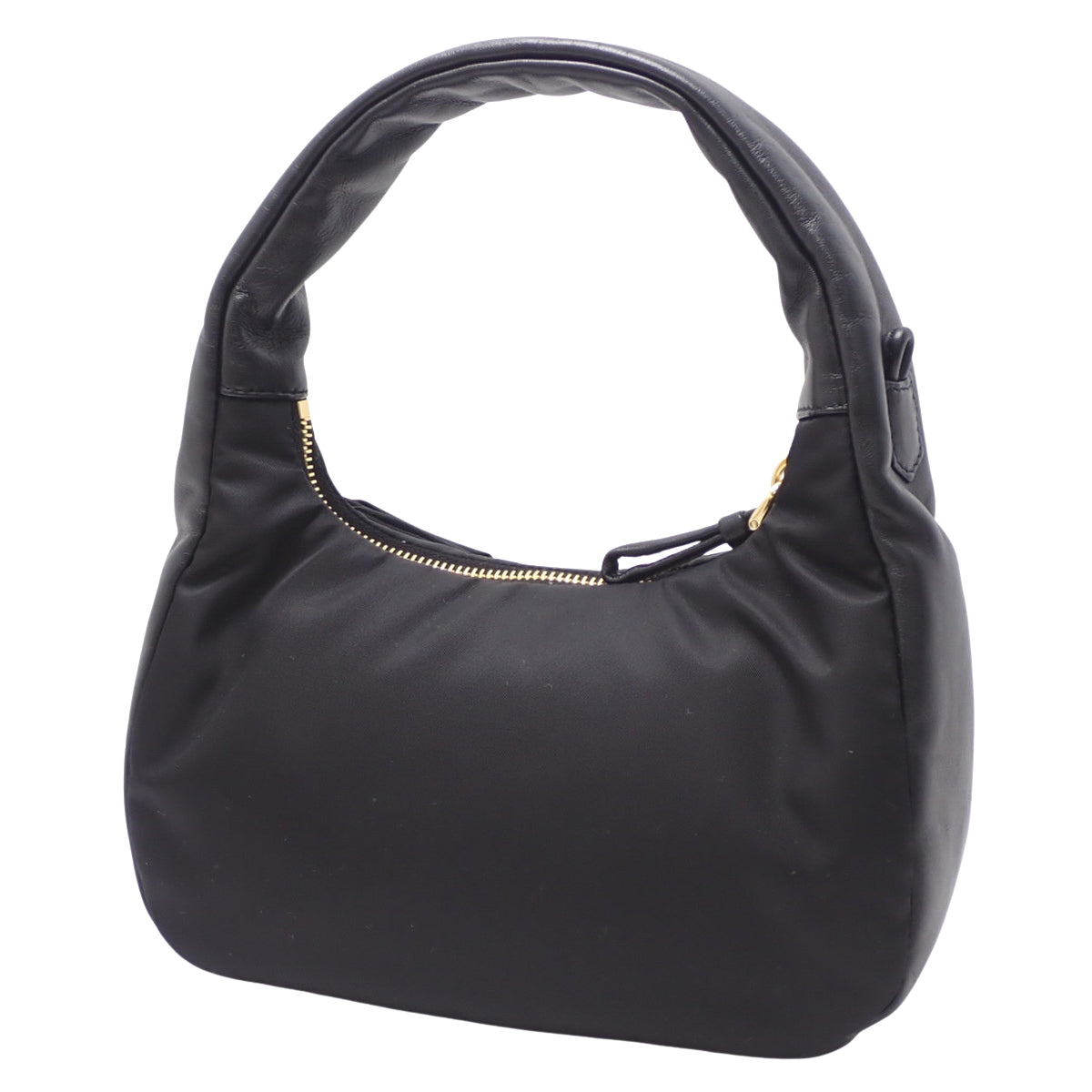 Re-Nylon x Nappa Leather Ribbon Mini Bag, Black, 1BC241