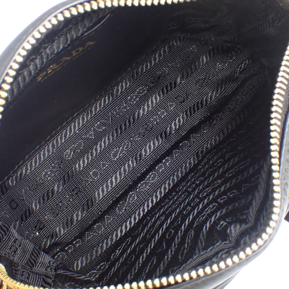 Ribbon shoulder bag, nylon and leather, black, 1BH166