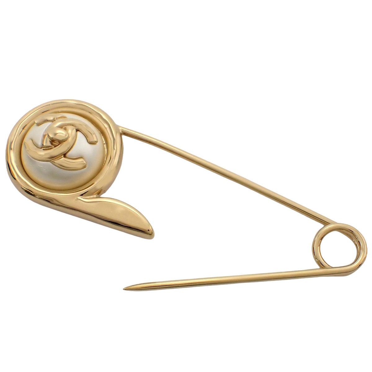 ココマークパールブローチ メタル(GP) フェイクパール