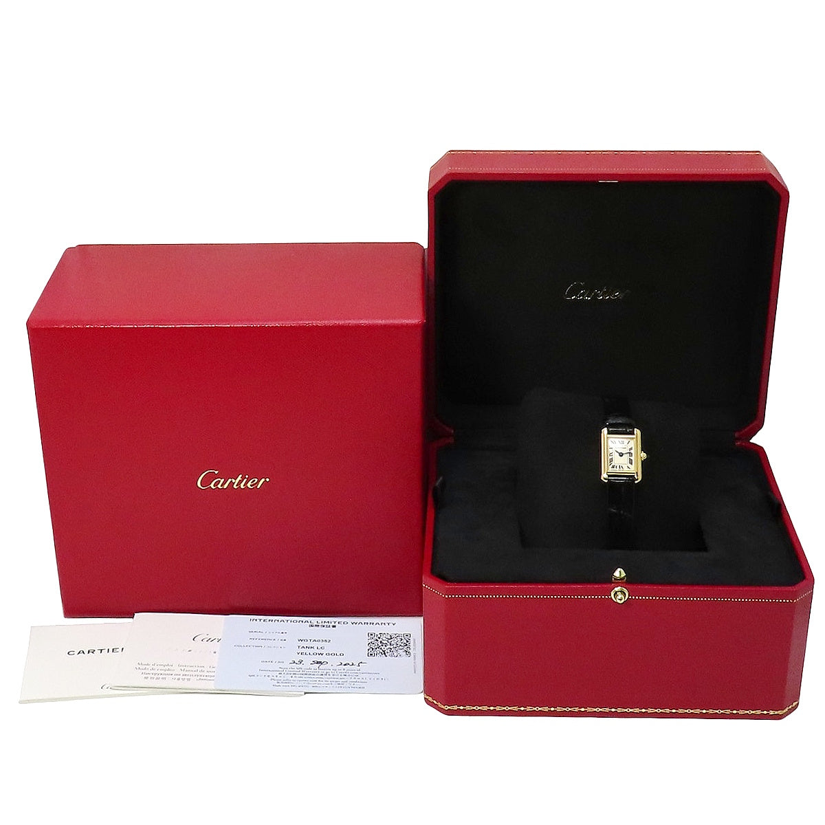 Tank Louis Cartier Mini WGTA0352 YG/Leather Silver Quartz Women's