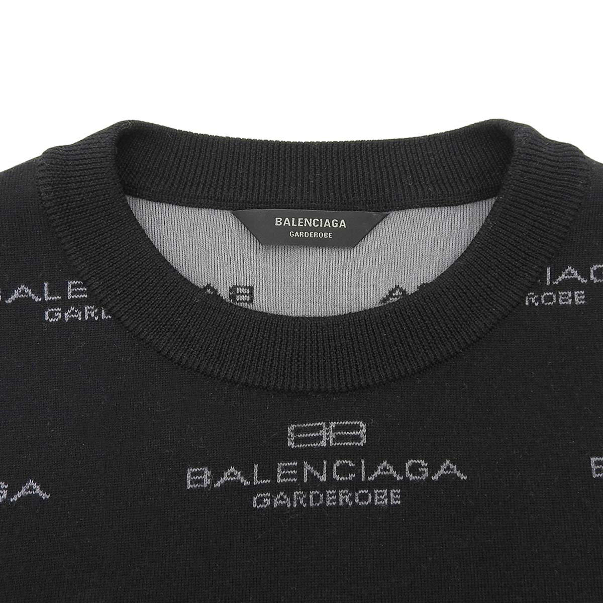 All-over print logo knit sweater, 2024, size S