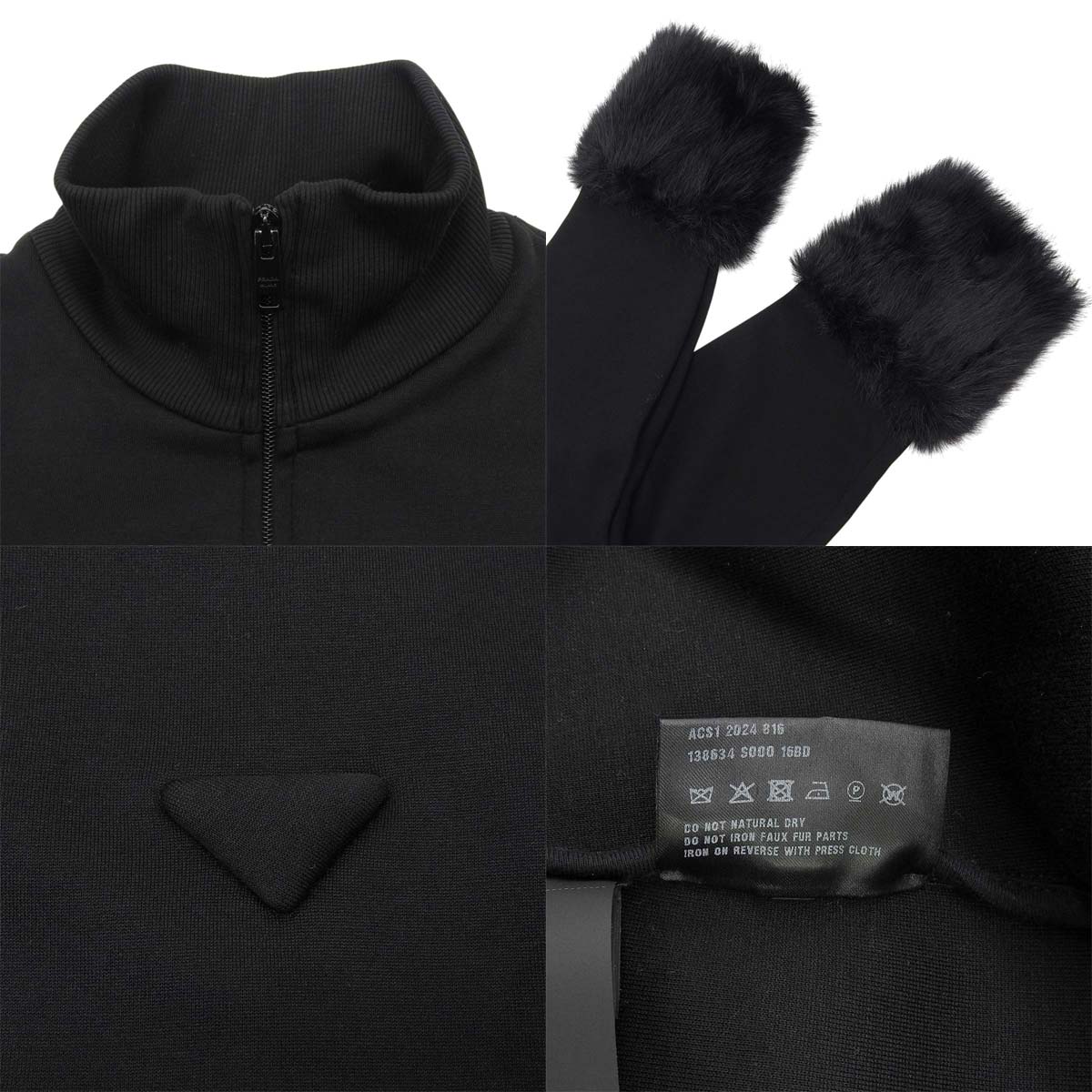 Zip-up fur sweatshirt, 2024, size M