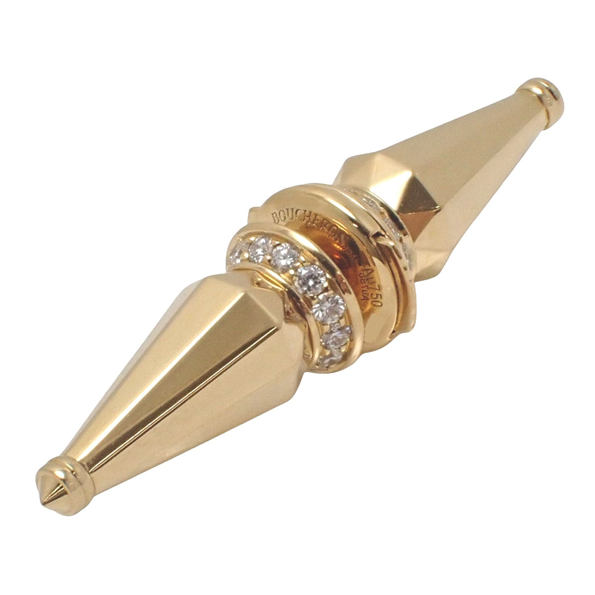 ジャック ドゥ ブシュロン シングル スタッズイヤリング ダイヤモンド イエローゴールド K18YG 3.9g