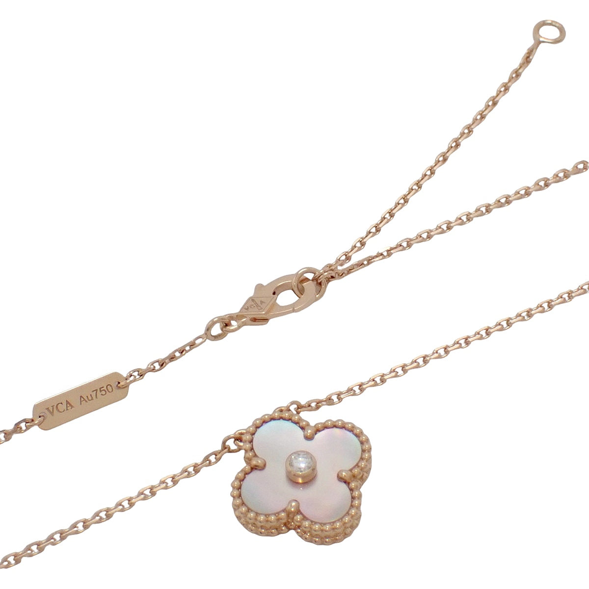 ヴィンテージアルハンブラ ネックレス ピンクマザーオブパール/ダイヤモンド ピンクゴールド K18PG 6.3g 2025年ホリデー限定