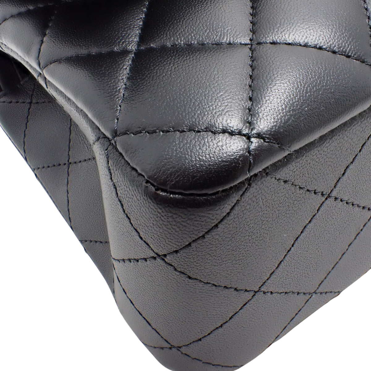 マトラッセ ココマーク Wフラップ25 チェーンショルダーバッグ ラムスキン ブラック A01112 ソーブラック