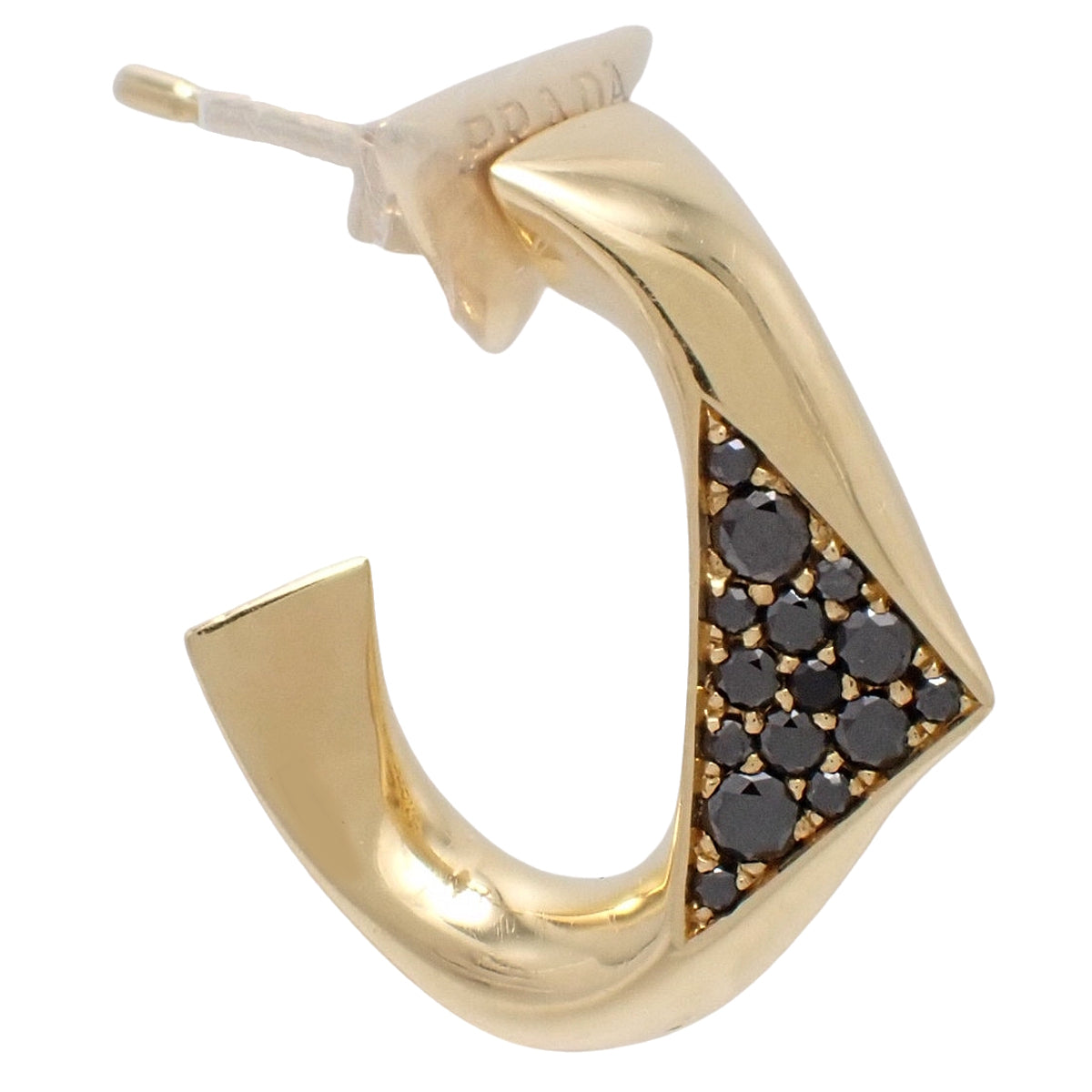 Eternal Earrings Black Diamond BD0.147 Yellow Gold K18YG 3.4g