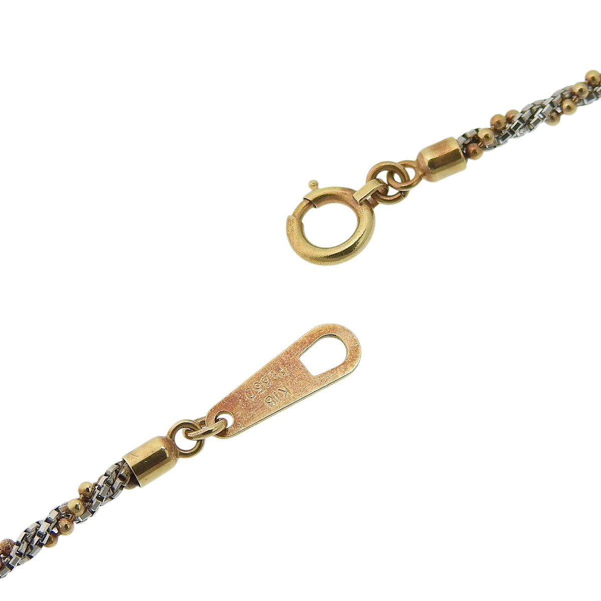 Chain Necklace Yellow Gold K18YG Platinum Pt850 6.1g