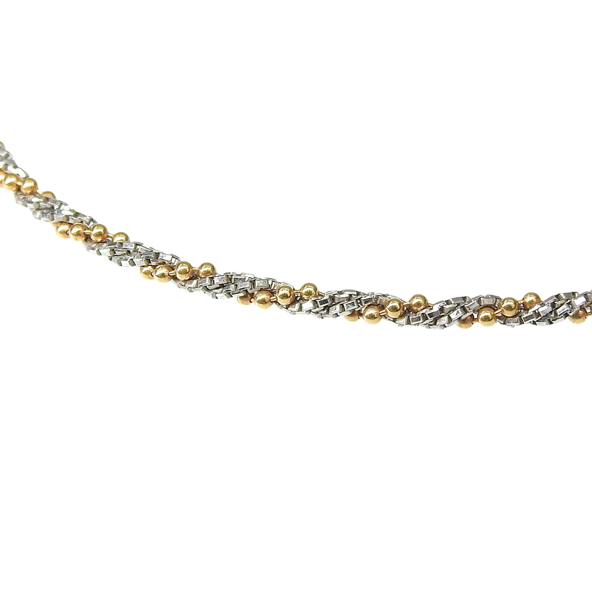 Chain Necklace Yellow Gold K18YG Platinum Pt850 6.1g