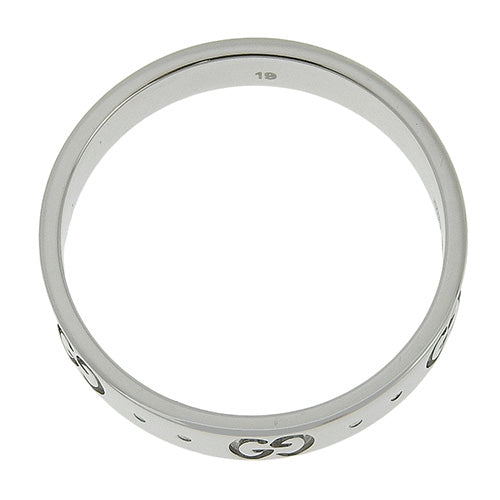 アイコン スリムリング 660070 J8502 9000(2024年11月現在現行品) K18 ホワイトゴールド WG アクセサリー ジュエリー GGロゴ 18(58)号