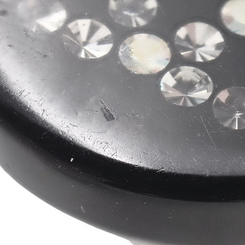 ココマーク ラインストーン イヤリング プラスチック メタル アクセサリー ジュエリー 丸型