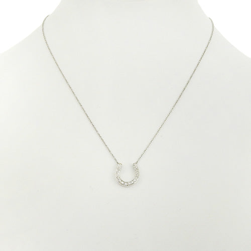 ホースシュー ネックレス ダイヤモンド プラチナ Pt950 アクセサリー ジュエリー 馬蹄モチーフ パヴェ