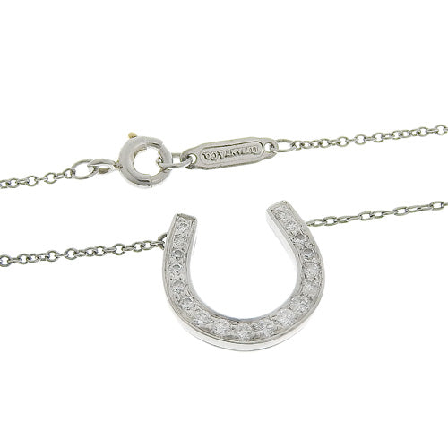 ホースシュー ネックレス ダイヤモンド プラチナ Pt950 アクセサリー ジュエリー 馬蹄モチーフ パヴェ