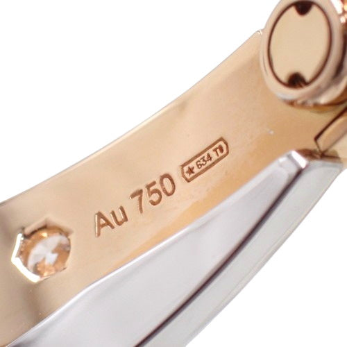 Love Bracelet, Diamond, Pink Gold (K18PG), White Gold (K18WG), Double Row, Pavé, 6 Diamonds