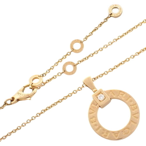 BVLGARI BVLGARI Circle Necklace with Diamond, 18K Pink Gold and PG Pendant, 1PD