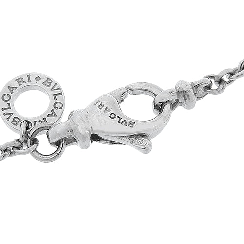 Bvlgari Bvlgari Bvlgari Bvlgari Circle Necklace with Diamonds in 18K White Gold and WG, Accessory, Jewelry, Pendant, 1PD