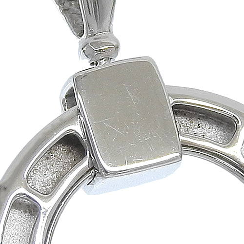 Bvlgari Bvlgari Bvlgari Bvlgari Circle Necklace with Diamonds in 18K White Gold and WG, Accessory, Jewelry, Pendant, 1PD