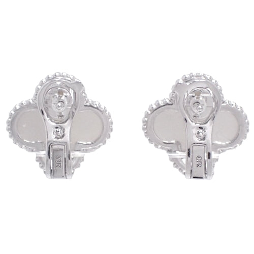 Vintage Alhambra Earrings, Mother-of-Pearl, White Gold (K18WG), Jewelry, Clover