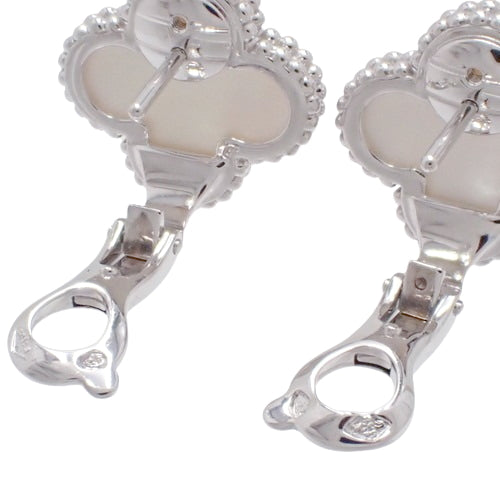 Vintage Alhambra Earrings, Mother-of-Pearl, White Gold (K18WG), Jewelry, Clover