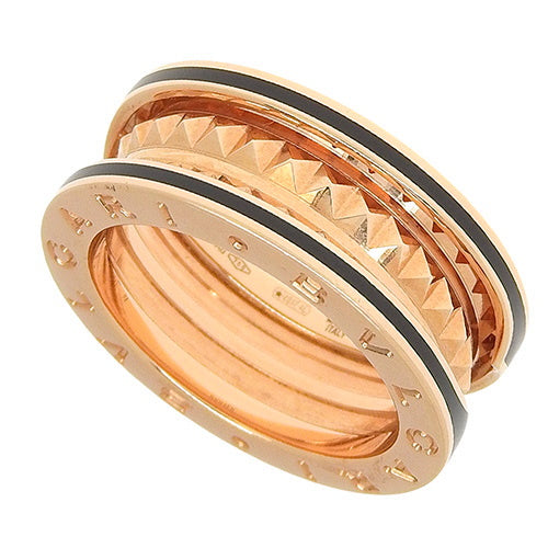 B-zero1 Rock 2-Band Ring 358015 (current as of October 2024) K18 Pink Gold with PG and Black Ceramic, Accessory, Jewelry, B-zero1, Size 12 (52)