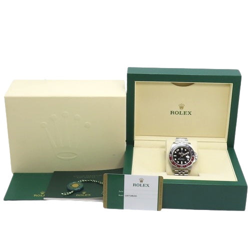 【保証書付】126710BLRO GMTマスター2 SS ステンレス ランダム番 自動巻き ジュビリーブレス 2020年2月購入 ブラック シルバー