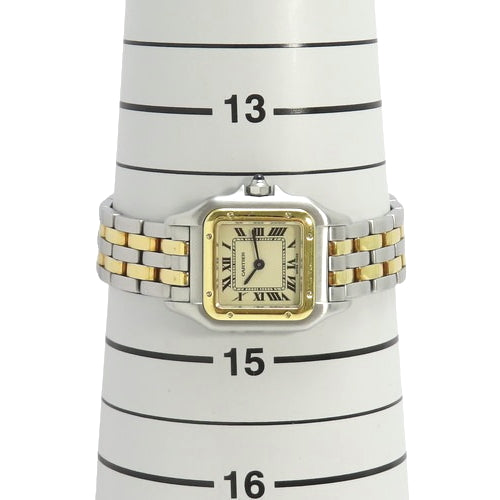 Panthere SM Yellow Gold YG/Stainless Steel SS Quartz 2-Row Ivory Silver