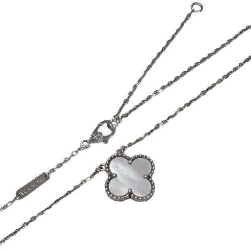 ヴィンテージ アルハンブラ ペンダント マザーオブパール ホワイトゴールド K18WG アクセサリー ジュエリー フラワー 花 クローバーモチーフ