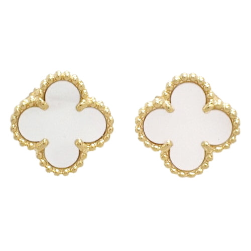 Sweet Alhambra Earrings, Mother-of-Pearl, Yellow Gold (K18YG), Accessory, Jewelry, Four-Leaf Clover