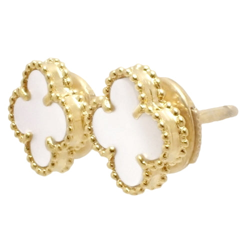 Sweet Alhambra Earrings, Mother-of-Pearl, Yellow Gold (K18YG), Accessory, Jewelry, Four-Leaf Clover
