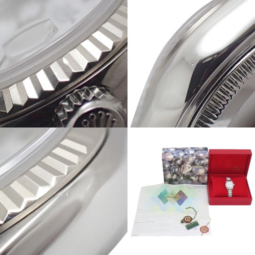 【保証書付】79174 デイトジャスト WG/SS ステンレス F番(2003~2004年) 自動巻き 2005年1月購入 ホワイト シルバー