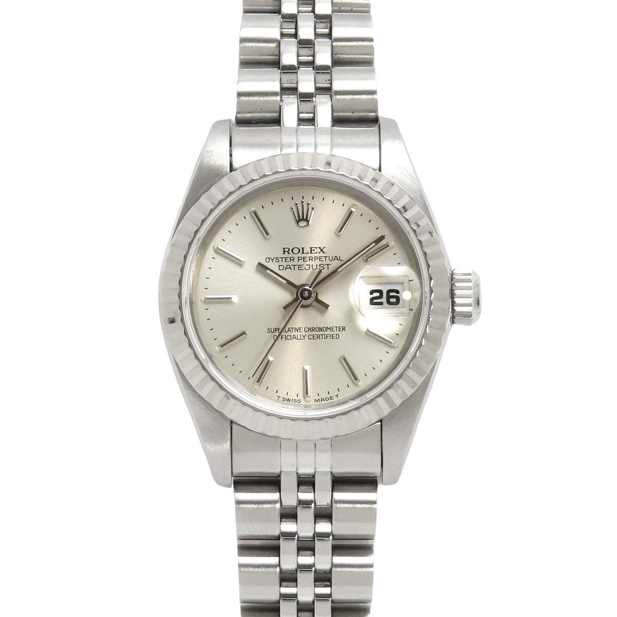 【保証書付】69174 デイトジャスト WG/SS T番(1996年) 自動巻き シルバー シルバー