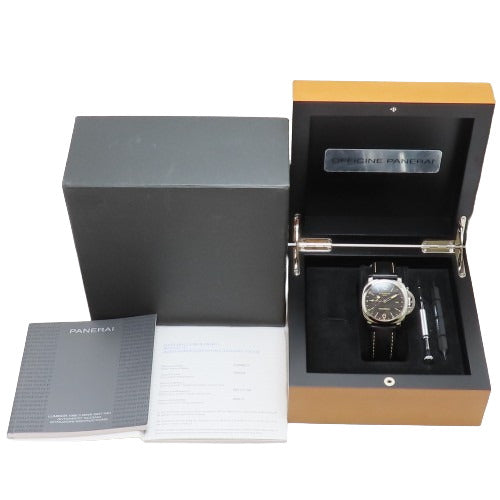 【保証書付】ルミノール 1950 3デイズ GMT オートマティック PAM00531 SS ステンレススチール/革 自動巻き 2015年4月購入 ブラック ブラック