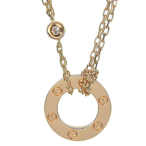 LOVE Circle Necklace, Diamond, Pink Gold (K18PG), Accessory, Jewelry, Love Circle Necklace, 2PD
