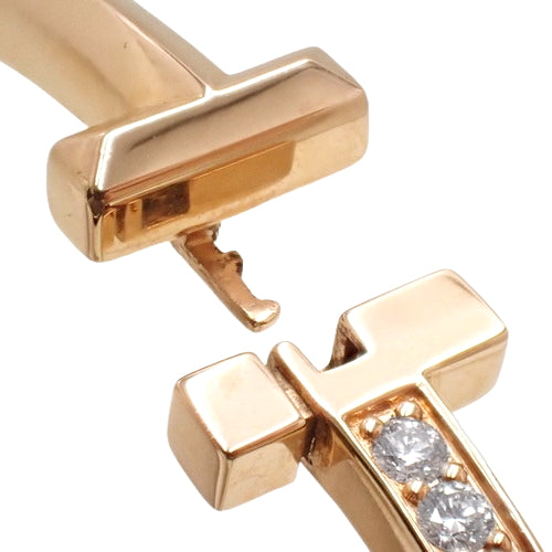 T ワン ナロー ダイヤモンド ヒンジ バングル ダイヤモンド 0.92 ピンクゴールド K18PG アクセサリー ジュエリー ブレスレット