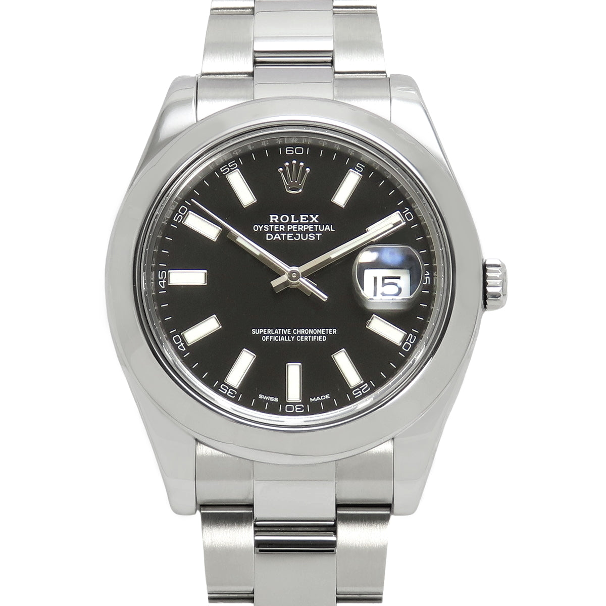 【保証書付】116300 デイトジャスト 2 SS ランダム番 自動巻き オイスター ブレスレット 2016年5月購入 ブラック シルバー