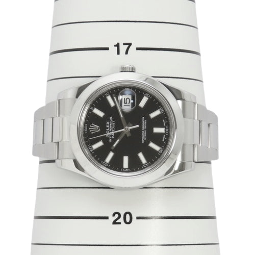 【保証書付】116300 デイトジャスト 2 SS ランダム番 自動巻き オイスター ブレスレット 2016年5月購入 ブラック シルバー