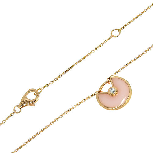 アミュレット ドゥ カルティエ ネックレス XS ピンクシェル/ダイヤモンド ピンクゴールド K18PG アクセサリー ジュエリー 1PD