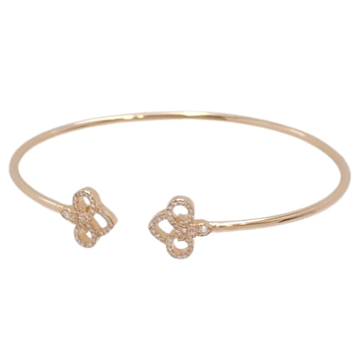 Fleur de Lis Diamond Bangle, Diamond, Pink Gold (K18PG), Bracelet, Accessory, Jewelry