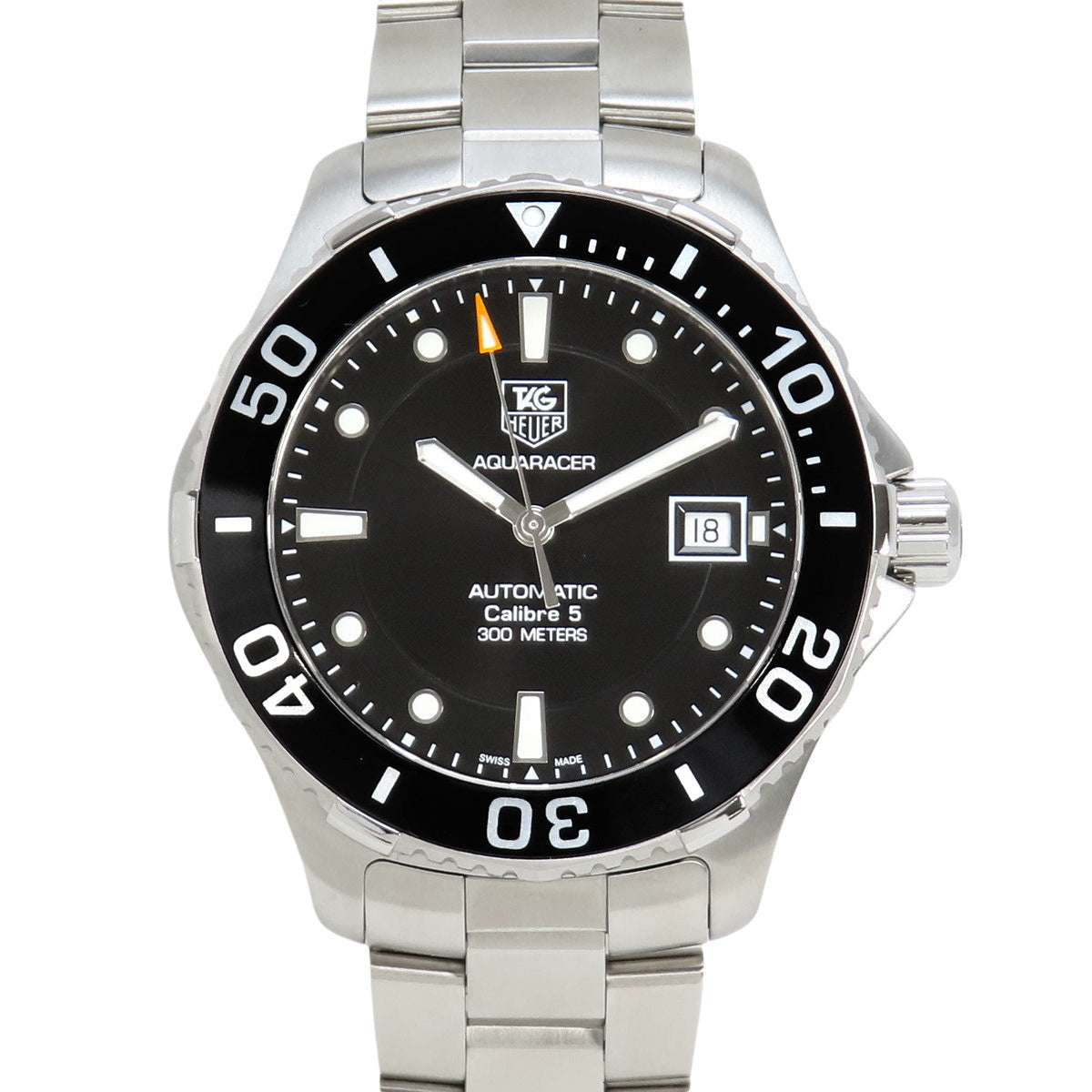 【保証書付】アクアレーサー キャリバー5 WAN2110.BA0822 ステンレススチール SS 自動巻き 2013年3月購入 ブラック シルバー