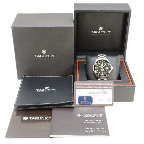 【保証書付】アクアレーサー キャリバー5 WAN2110.BA0822 ステンレススチール SS 自動巻き 2013年3月購入 ブラック シルバー