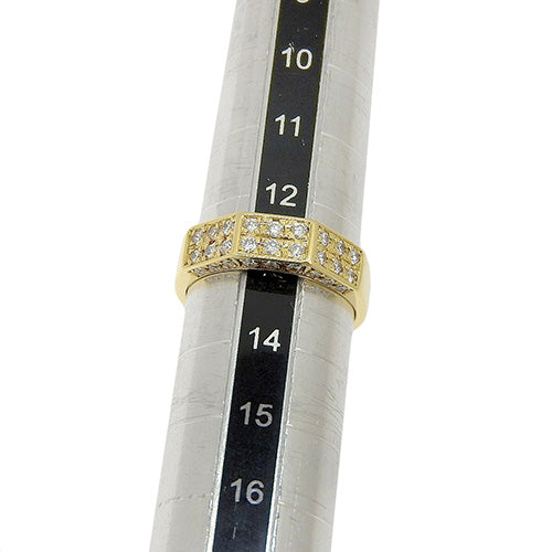 Pavé diamond and ruby ring. Diamonds/Rubies 0.55/0.02 carats. 18K yellow gold. Jewelry.