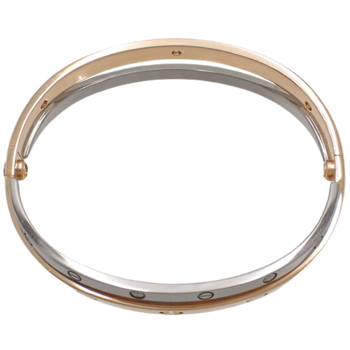LOVE Bracelet, Diamond, Pink Gold (K18PG), White Gold (K18WG), Jewelry, Double Row, 12 Diamonds, Love Bracelet