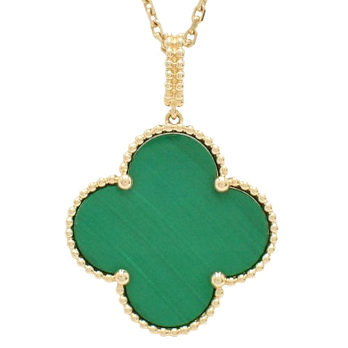 Magic Alhambra Pendant, Malachite, Yellow Gold (K18YG), Long Necklace