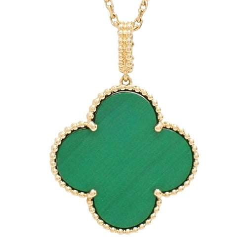 Magic Alhambra Pendant, Malachite, Yellow Gold (K18YG), Long Necklace