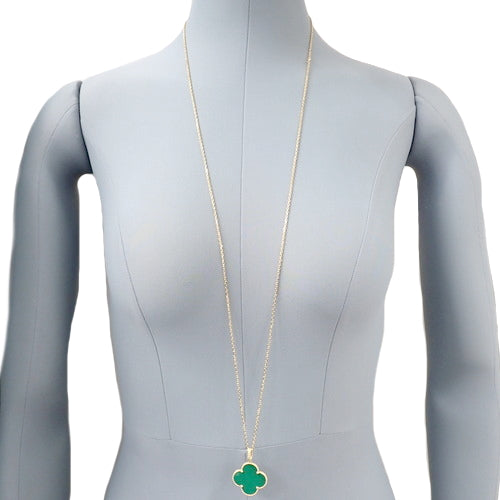 Magic Alhambra Pendant, Malachite, Yellow Gold (K18YG), Long Necklace