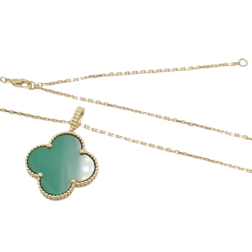Magic Alhambra Pendant, Malachite, Yellow Gold (K18YG), Long Necklace