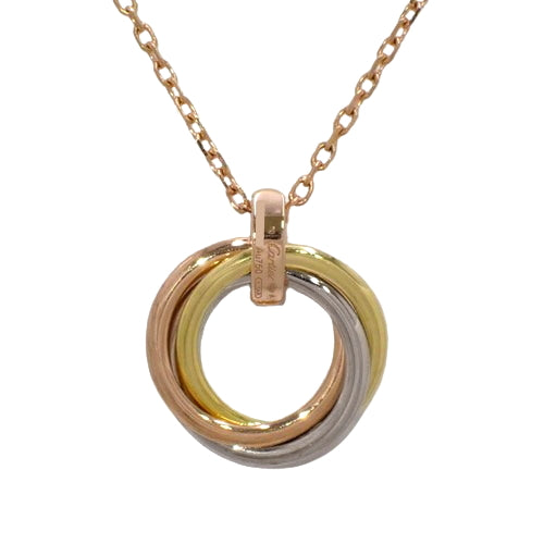 Trinity Necklace, Diamond, Pink Gold (K18PG), Yellow Gold (K18YG), White Gold (K18WG), Accessory, Jewelry, 5 Diamonds (5PD)