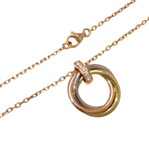 Trinity Necklace, Diamond, Pink Gold (K18PG), Yellow Gold (K18YG), White Gold (K18WG), Accessory, Jewelry, 5 Diamonds (5PD)