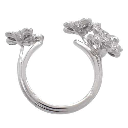Socrates Entree Les Doors Ring with Diamonds in 18K White Gold and White Gold