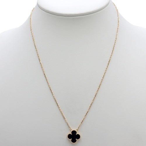 Vintage Alhambra Pendant, Onyx, Yellow Gold (K18YG), Accessory, Jewelry, Onyx