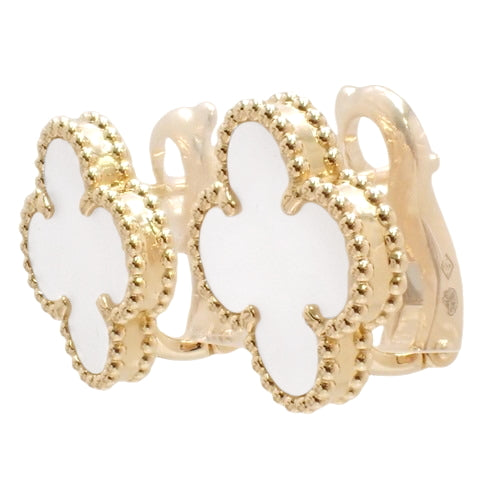 Vintage Alhambra Earrings, Mother of Pearl, Yellow Gold (K18YG), Accessory, Jewelry